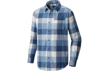Image of Columbia Boulder Ridge Long Sleeve Flannel Shirt - Men's-Dark Mirage Check-Medium