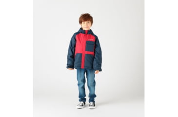 Image of Columbia Casual Slopes Jacket - Boys, Mountain Red Heather, Coll Navy Heather, Small, 1801301613-S
