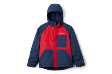 Image of Columbia Casual Slopes Jacket - Boys, Mountain Red Heather, Coll Navy Heather, Small, 1801301613-S