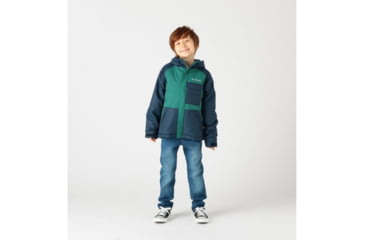 Image of Columbia Casual Slopes Jacket - Boys, Pine Green Heather, Coll Navy Heather, Extra Large, 1801301363-XL