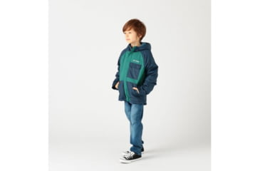 Image of Columbia Casual Slopes Jacket - Boys, Pine Green Heather, Coll Navy Heather, Extra Large, 1801301363-XL