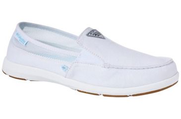 Image of Columbia Delray Ii Slip PFG Boat Shoes - Womens, White/Coastal Blue, Medium, 6, 1832661100-6