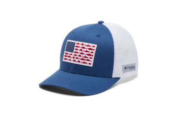 Image of Columbia PFG Mesh Fish Flag Ball Cap, Night Tide/White, Small/Medium, 1836811452NgtTde,WhtS/M