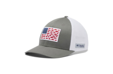 Image of Columbia PFG Mesh Fish Flag Ball Cap, Titanium/White, 2XL, 1836811049Ttnm,WhtXXL