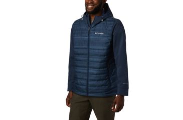 Image of Columbia Powder Lite Hybrid Jacket - Mens, Collegiate Navy Heather Stripe Print, Small, 1864631464-S