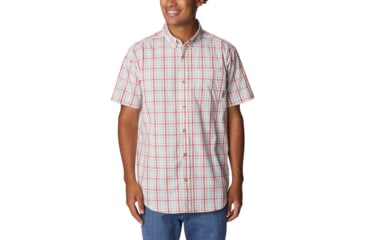 Image of Columbia Rapid Rivers II Short Sleeve Shirt - Mens, Sunset Red Multi Gingham, Extra Large, 1577671687SstRdMltGnghXL