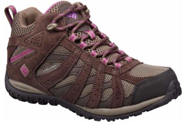 Image of Columbia Redmond Mid Waterproof Hiking Boot - Women's-Mud/Intense Violet-Medium-6.5