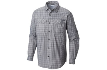 Image of Columbia Silver Ridge Lite Plaid Long Sleeve - Mens, Black Plaid, Extra Large, 1711581011-XL