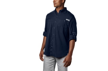 Image of Columbia Tamiami II Long Sleeve Shirt - Mens, Collegiate Navy, Extra Small, 128606-464-XS