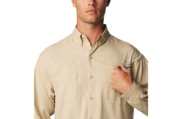 Image of Columbia Tamiami II Long Sleeve Shirt - Mens, Fossil, Extra Small, 128606-160-XS