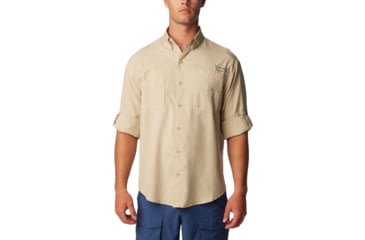 Image of Columbia Tamiami II Long Sleeve Shirt - Mens, Fossil, Extra Small, 128606-160-XS