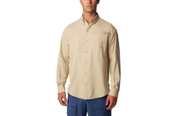 Image of Columbia Tamiami II Long Sleeve Shirt - Mens, Fossil, Extra Small, 128606-160-XS