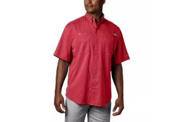 Image of Columbia Tamiami II SS Shirt, Sunset Red, Extra Small - Mens, 1287051683-XS