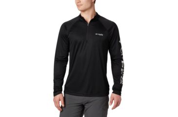 Image of Columbia Terminal Tackle 1/4 Zip Jacket - Men's, Black, Cool Grey Logo, 2XL, 175682-011-XXL