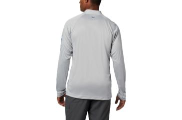 Image of Columbia Terminal Tackle 1/4 Zip Pullover - Mens, Cool Grey, Vivid Blue Logo, Extra Large, 1756821020-XL