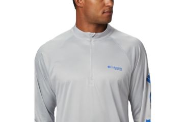 Image of Columbia Terminal Tackle 1/4 Zip Pullover - Mens, Cool Grey, Vivid Blue Logo, Extra Large, 1756821020-XL