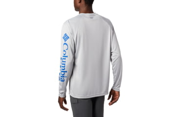 Image of Columbia Terminal Tackle Long Sleeve Shirt - Mens, Cool Grey, Vivid Blue Logo, Small, 138826-028-S