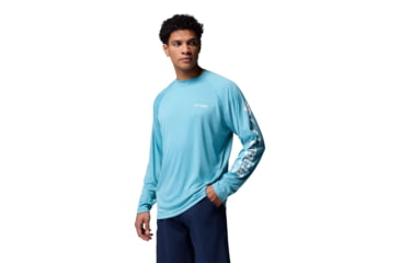 Image of Columbia Terminal Tackle Long Sleeve Shirt - Mens, Vintage Blue/White Logo, Small, 1388261485-485-S