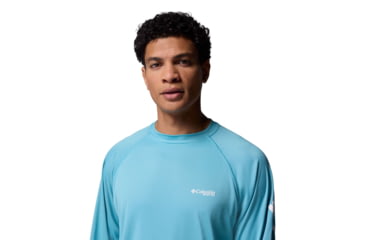 Image of Columbia Terminal Tackle Long Sleeve Shirt - Mens, Vintage Blue/White Logo, Small, 1388261485-485-S