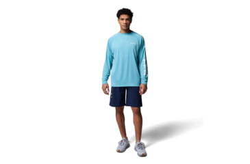 Image of Columbia Terminal Tackle Long Sleeve Shirt - Mens, Vintage Blue/White Logo, Small, 1388261485-485-S