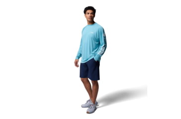 Image of Columbia Terminal Tackle Long Sleeve Shirt - Mens, Vintage Blue/White Logo, Small, 1388261485-485-S