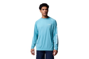 Image of Columbia Terminal Tackle Long Sleeve Shirt - Mens, Vintage Blue/White Logo, Small, 1388261485-485-S