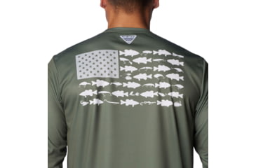 Image of Columbia Terminal Tackle PFG Fish Flag Long Sleeve - Mens, Cypress/Cool Grey Bass Lures, 2XL, 1872661318-318-XXL