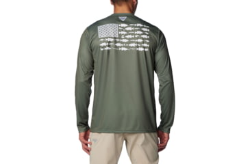 Image of Columbia Terminal Tackle PFG Fish Flag Long Sleeve - Mens, Cypress/Cool Grey Bass Lures, 2XL, 1872661318-318-XXL