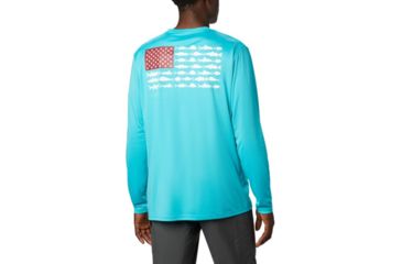 Image of Columbia Terminal Tackle PFG Fish Flag LS - Mens, Geyser, White, Small, 1872661336-S