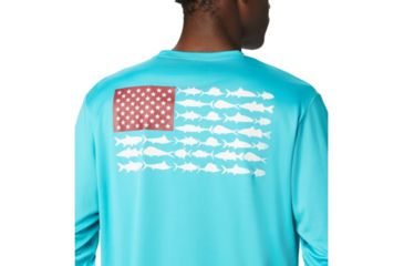 Image of Columbia Terminal Tackle PFG Fish Flag LS - Mens, Geyser, White, Small, 1872661336-S