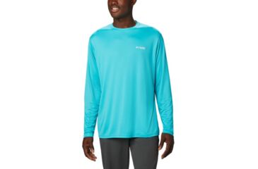 Image of Columbia Terminal Tackle PFG Fish Flag LS - Mens, Geyser, White, Small, 1872661336-S