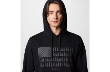 Image of Columbia Trek Graphic Hoodie - Mens, Black/Treeline Flag Graphic, Medium, 2018491014-M