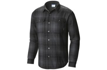 Image of Columbia Windward III Shirt - Men's-Black Plaid-Small