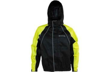 Image of Compass 360 RainTek RoadHog Reflective Riding Jacket, HV Lime/Black w/Silver Piping, Small RT23322-5510-SM