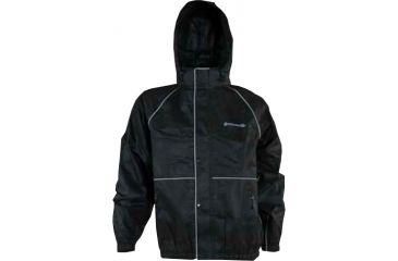 Image of Compass 360 RainTek RoadTek Reflective Riding Jacket, Black w/Silver Piping, Small RT23132-10-SM