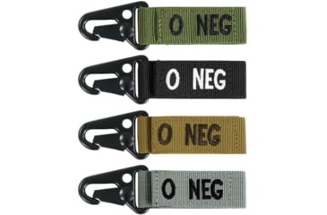 Image of Condor Outdoor Blood Type Key Chain 4 Pcs/Pack, Oneg, Black, 239O-002