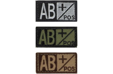 Image of Condor Outdoor Blood Type Patch 6 Pcs/Pack, ABpos, Foliage/Black, 229AB+007-7