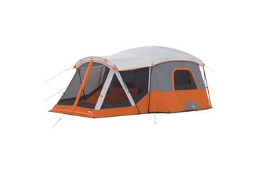 Image of USED Core Equipment 11 Person Cabin Tent w/ Screen Room, Orange/Gray, 17 x 12 ft, 40035, EDEMO1