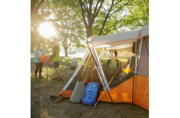 Image of Core Equipment 11 Person Cabin Tent w/ Screen Room, Orange/Gray, 17 x 12 ft, 40035