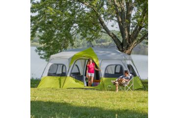 Image of Core Equipment 12 Person Instant Cabin Tent, Green/Gray, 18 x 10 ft, 40027