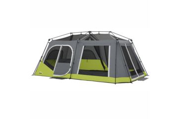 Image of Core Equipment 12 Person instant Cabin Tent with Double Awning, Green/Gray, 18 x 10 ft, 40061