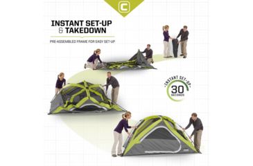 Image of Core Equipment 4 Person Instant Dome Tent, Green/Gray, 9 x 7 ft, 40006