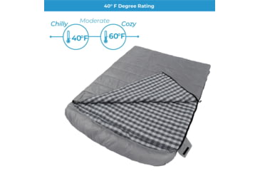 Image of Core Equipment 40 Queen Cool Climate Sleeping Bag, Grey, 40110