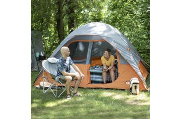 Image of Core Equipment 6 Person Dome Tent, Orange/Gray, 11 x 9 ft, 40003