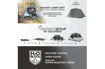Image of Core Equipment 6 Person Instant Cabin Tent w/ Full Fly, Grey, 40216