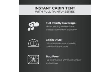 Image of Core Equipment 6 Person Instant Cabin Tent w/ Full Fly, Grey, 40216