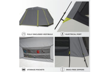 Image of Core Equipment 6 Person Instant Cabin Tent w/ Full Fly, Grey, 40216