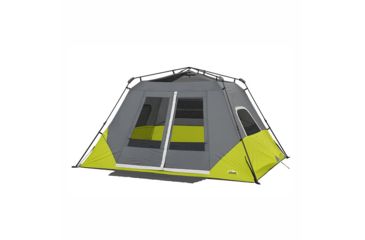 Image of Core Equipment 6 Person Instant Cabin Tent with Awning, Green/Gray, 11 x 9 ft, 40059