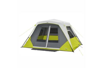 Image of Core Equipment 6 Person Instant Cabin Tent with Awning, Green/Gray, 11 x 9 ft, 40059