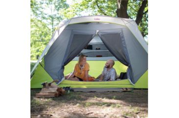 Image of Core Equipment 6 Person Instant Cabin Tent with Awning, Green/Gray, 11 x 9 ft, 40059